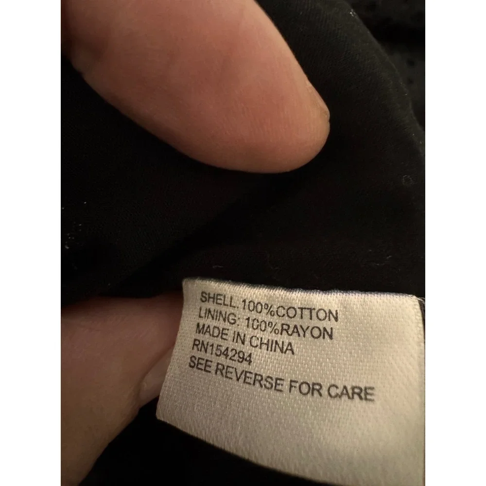 EverEve Black Eyelet Dress Medium Ruffle Sleeve Lined Shift Mini Dress